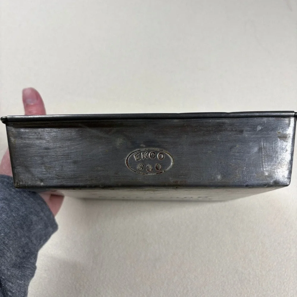 Vintage EKCO 630 Swans Down Cake Flour Square‎ Baking Pan Metal Tin 8 Inch